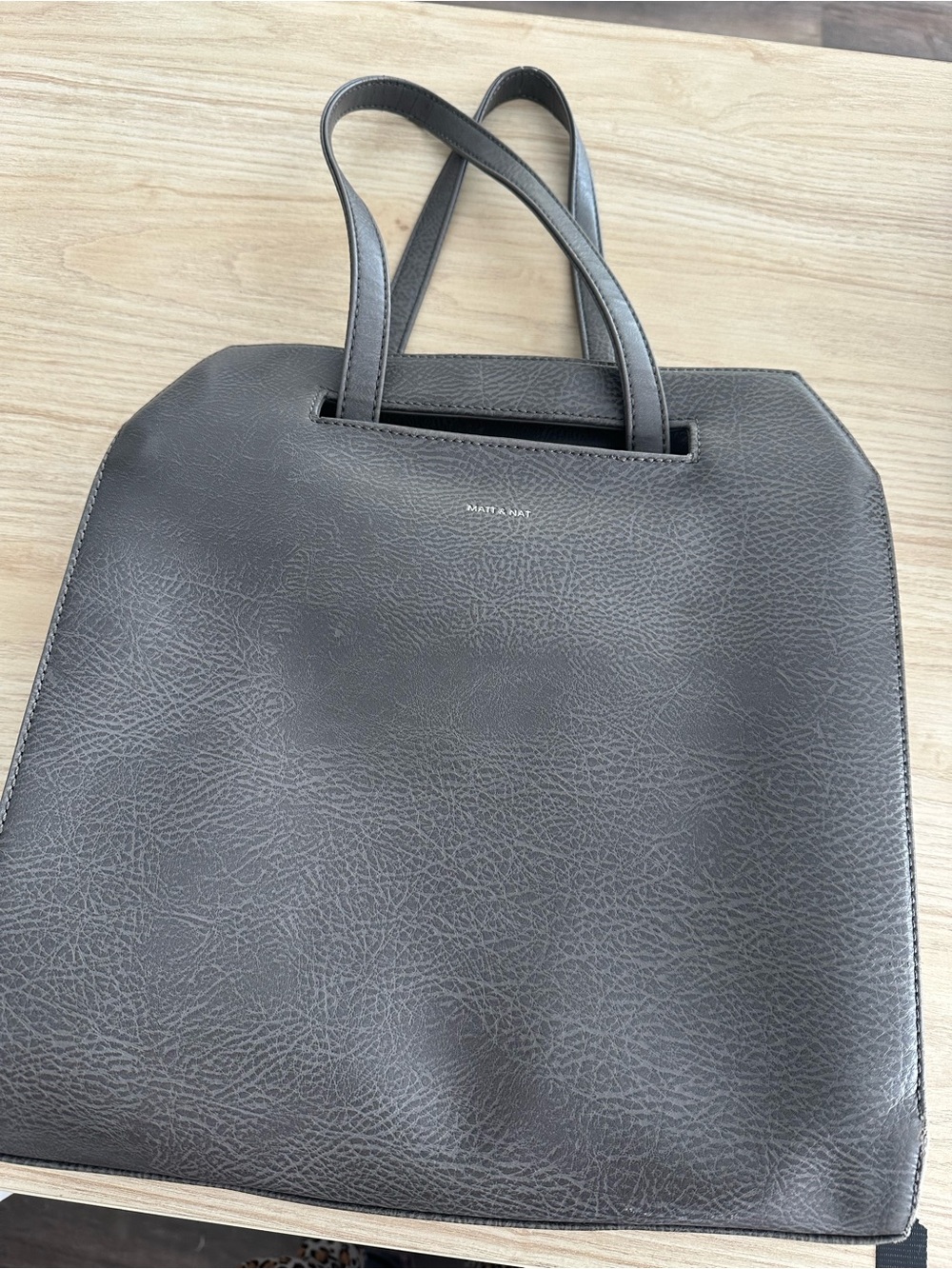 Matt & Nat Charcoal Gray Vegan Leather Tote